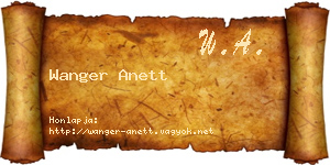 Wanger Anett névjegykártya
