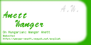 anett wanger business card